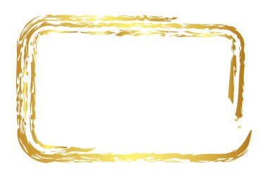 dikdörtgen altın boya kalemi vektörü basit çizim, beyaz üzerine izole edilmiş.
