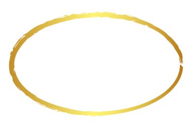 oval altın boya kalemi vektörü basit bir çizim, beyaz üzerine izole edilmiş.
