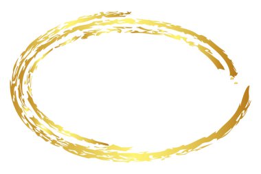 oval altın boya kalemi vektörü basit bir çizim, beyaz üzerine izole edilmiş.