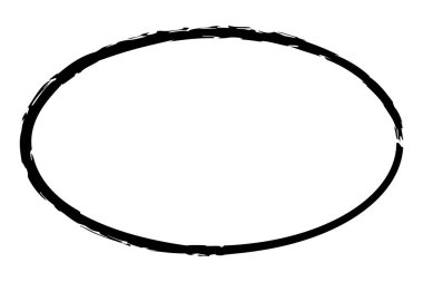 oval siyah boya kalemi vektör çizimi 