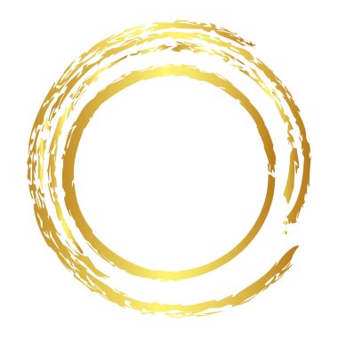 Çember altın boya kalemi vektörü basit çizim, beyaz üzerine izole edilmiş.