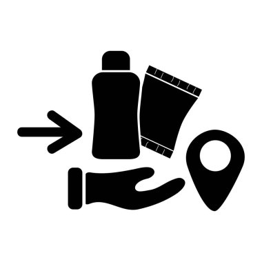 dağıtım takibi, basit vektör illüstrasyonu, el ele tutuşmak veya bir şeyler getirmek