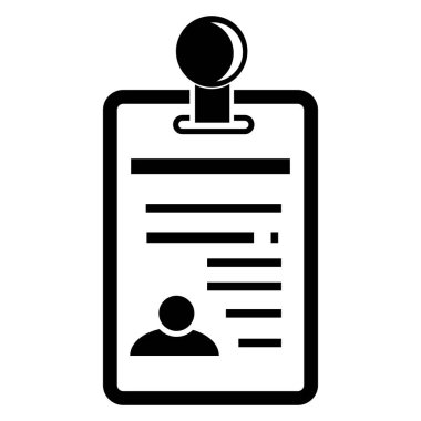 kimlik ya da üye kartı, beyaz arkaplanda basit bir vektör