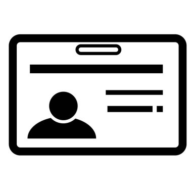kimlik ya da üye kartı, beyaz arkaplanda basit bir vektör