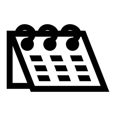 icon black desk calendar, simple vector  clipart