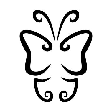 Kelebek, basit vektör el çizimi