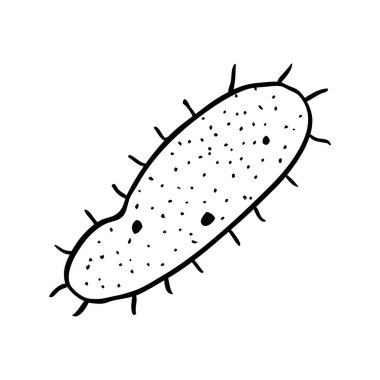 Virüs, Covid-19 HMPV veya basit vektör el çizim çizimi çizimi