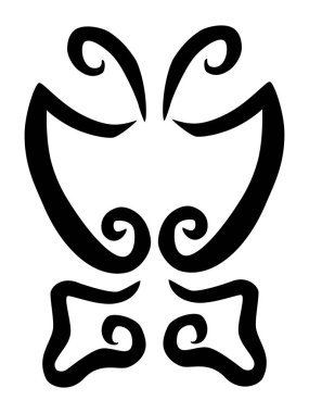 Kelebek, siyah basit vektör el çizimi