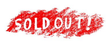 Biletler tükenmiş vektör pastel boya kırmızı iz.