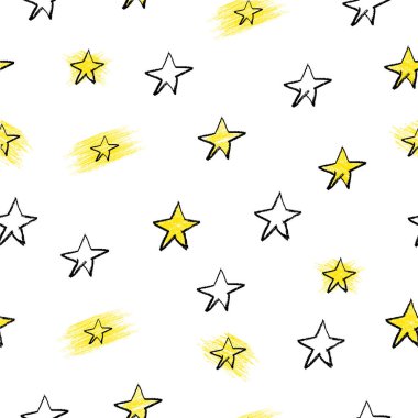 Kusursuz Arkaplan Tasarımı için Pastel Yıldız Deseni Çizimi