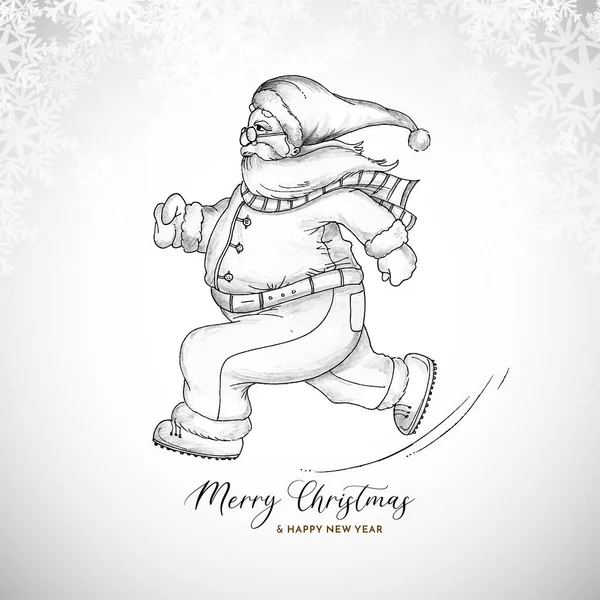 Joyeux Noël Festival Saluant Fond Avec Santa Claus Vecteur — Image vectorielle