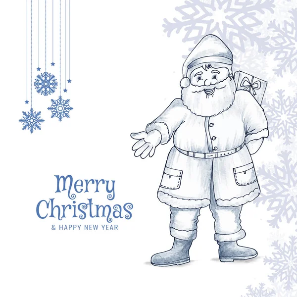 Joyeux Noël Festival Culturel Fond Décoratif Avec Santa Claus Vecteur — Image vectorielle