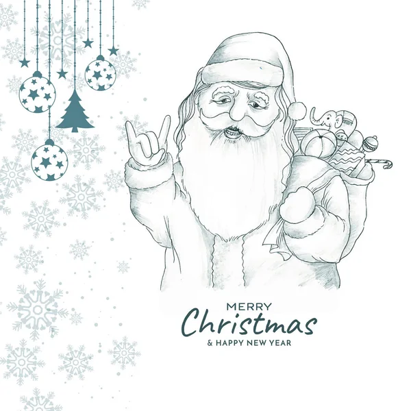 Frohe Weihnachten Festival Gruß Eleganten Hintergrund Mit Santa Claus Vektor — Stockvektor