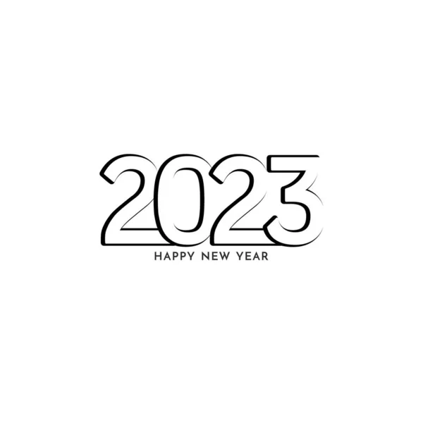 Gelukkig Nieuwjaar 2023 Tekst Decoratief Ontwerp Achtergrond Vector — Stockvector
