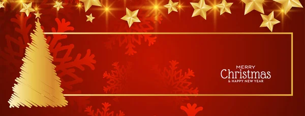 Merry Christmas Festival Greeting Elegant Banner Design Vector — Stock Vector