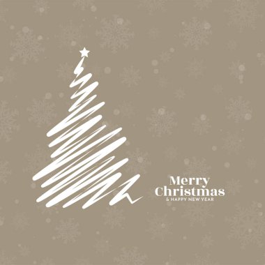 Mutlu noel festivali zarif kartı ve Noel ağacı tasarım vektörü