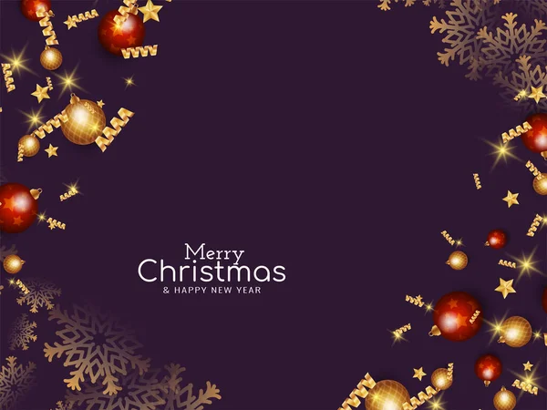 美しいメリークリスマスフェスティバルエレガントな背景デザインベクトル — ストックベクタ