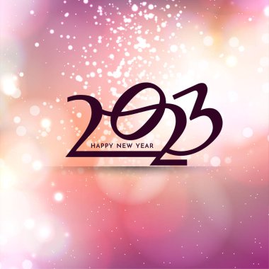 Mutlu yıllar 2023 ışıltılı arka plan tasarım vektörü