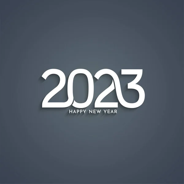 快乐新年2023文字设计简单简约的背景向量 — 图库矢量图片