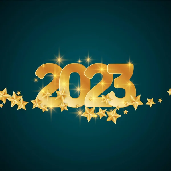 Новым 2023 Годом Вектор Золотого Текста Зеленый Фон — стоковый вектор