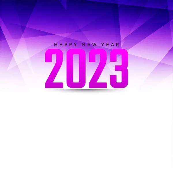 Happy New Year 2023 Violet Geometric Background Design Vector — Stock Vector