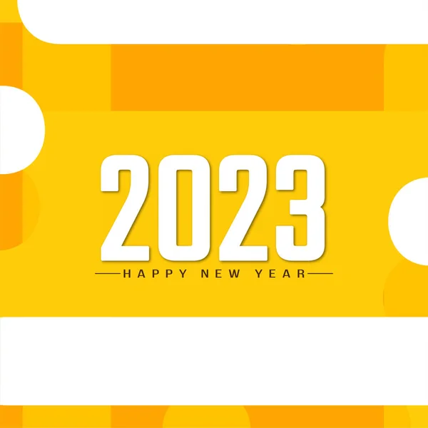 Bonne Année 2023 Moderne Vecteur Conception Fond Jaune — Image vectorielle