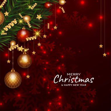 Dekoratif arkaplan tasarım vektörünü karşılayan Mutlu Noeller festivali