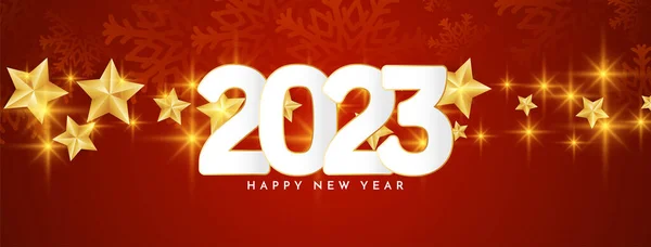 Happy New Year 2023 Wishes Greeting Banner Design Vector — Stock Vector