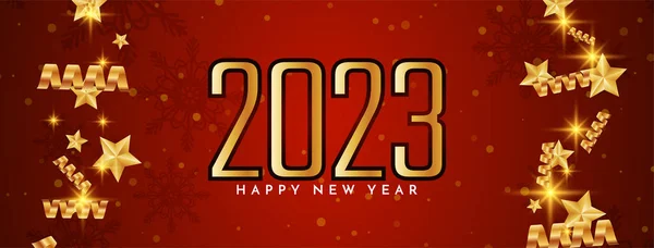 美しく幸せな新年2023お祝いバナーデザインベクトル — ストックベクタ