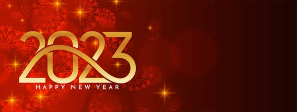 Feliz Año Nuevo 2023 Deseos Saludo Banner Diseño Vector — Vector de stock