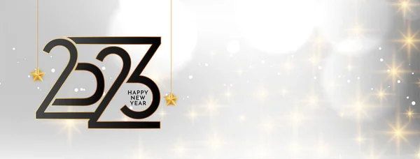 Beautiful Happy New Year 2023 Celebration Banner Design Vector — Stock Vector