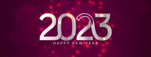 Šťastný Nový Rok 2023 Přeje Vítání Banner Design Vektor — Stockový vektor