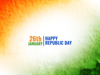 Hindistan bayrağı temalı Cumhuriyet Günü suluboya desen dekoratif arka plan vektörü