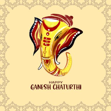 Happy Ganesh Chaturthi festival celebration greeting background design vector