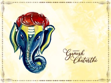 Happy Ganesh Chaturthi festival celebration card design vector