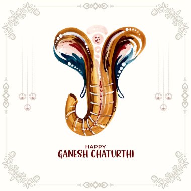 Artistic Happy Ganesh Chaturthi festival greeting background vector