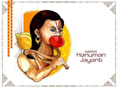 Happy Hanuman Jayanti traditional Indian festival celebration background vector