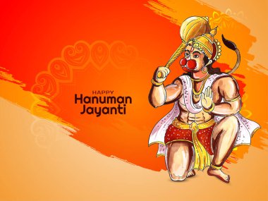 Happy Hanuman Jayanti traditional Indian festival celebration background vector