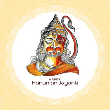 Happy Hanuman Jayanti traditional Indian festival celebration background vector