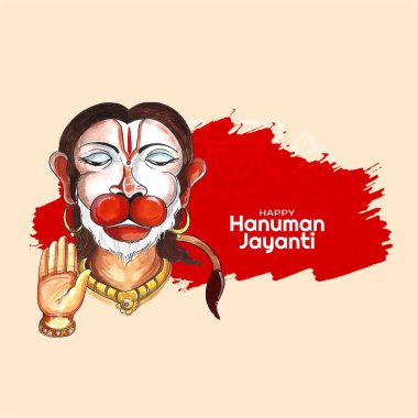 Mutlu Hanuman Jayanti Festivali Kutlama Tasarım Vektörü