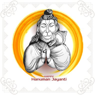 Happy Hanuman Jayanti traditional Indian festival celebration background vector