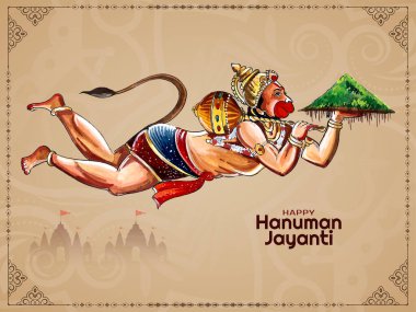 Happy Hanuman Jayanti traditional Indian festival celebration background vector