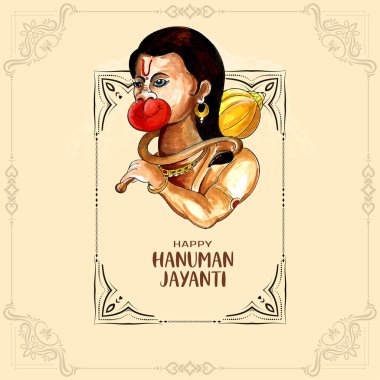 Happy Hanuman Jayanti festival celebration background design vector