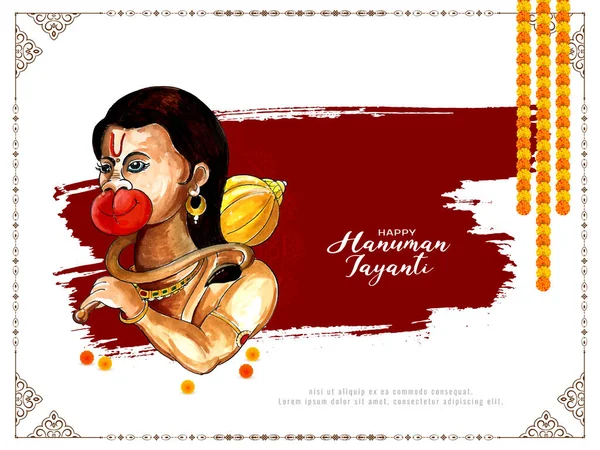 Happy Hanuman Jayanti Traditionele Indiase Festival Viering Achtergrond Vector — Stockvector