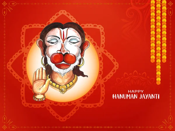 Happy Hanuman Jayanti Tradycyjny Indyjski Festiwal Świętować Wektor Tła — Wektor stockowy