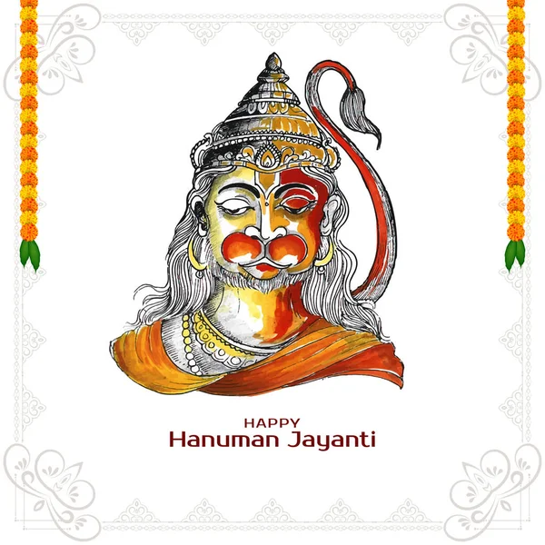 Happy Hanuman Jayanti Festival Celebration Background Design Vector — Vetor de Stock