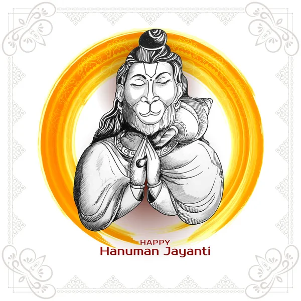 Happy Hanuman Jayanti Traditional Indian Festival Celebration Background Vector —  Vetores de Stock