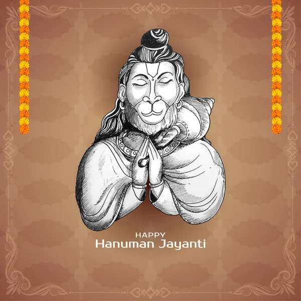 Happy Hanuman Jayanti Indian Religious Festival Background Vector — Διανυσματικό Αρχείο