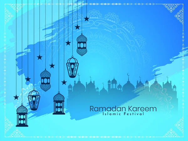Beautiful Ramadan Kareem Islamic Traditional Festival Background Vector — Stock Vector