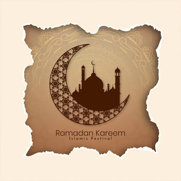 Belo Vetor Fundo Tradicional Islâmico Ramadan Kareem —  Vetores de Stock